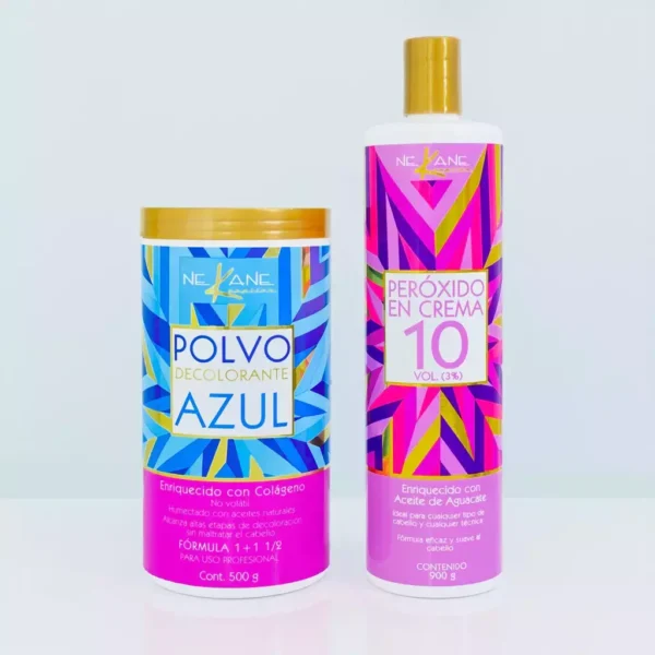 Juego de Polvo Decolorante 500g+Peroxido en Crema 900g