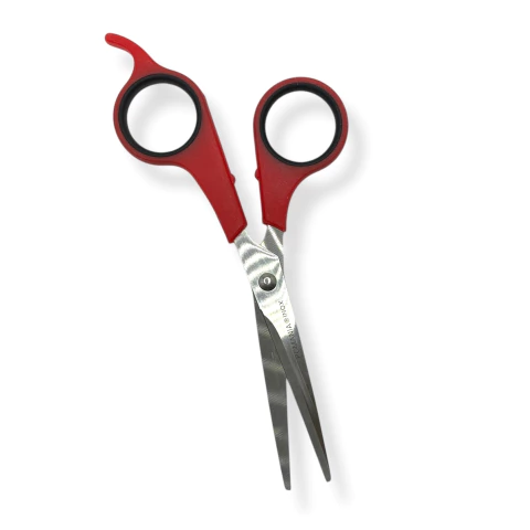 Tijera para Cabello Mango Rojo 6" - Pomania